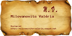 Milovanovits Valéria névjegykártya